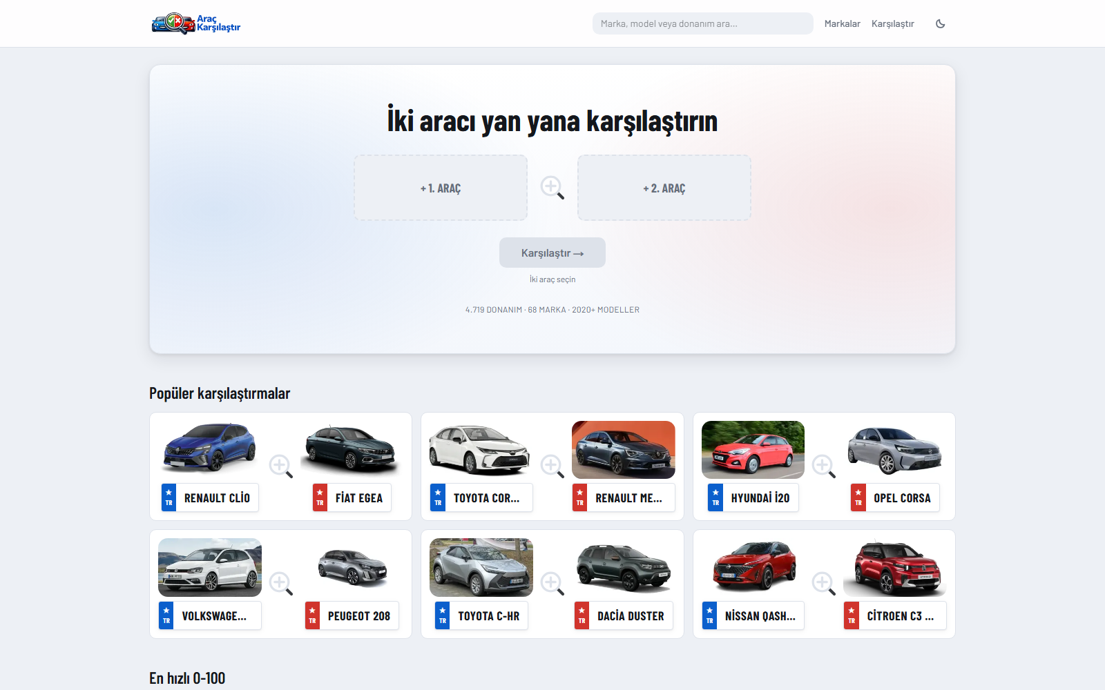 Araç Karşılaştır — screenshot